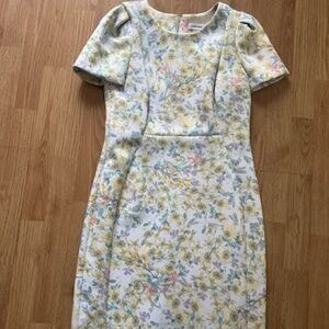 Calvin Klein Yellow & Green Floral Print Dress 12